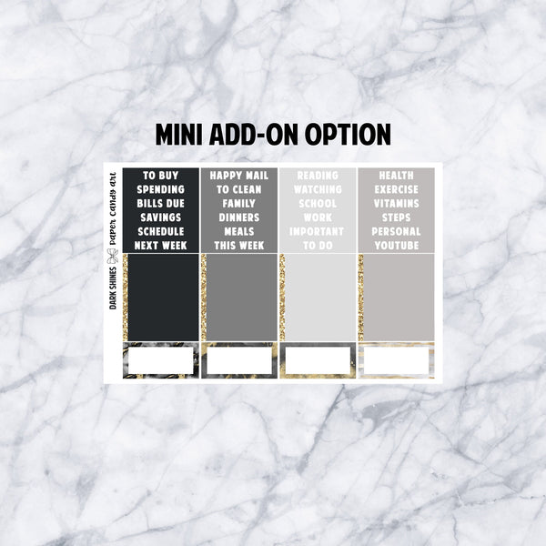 HP MINI Kit Dark Shines // Weekly Planner Stickers Kit // Happy Planner Classic
