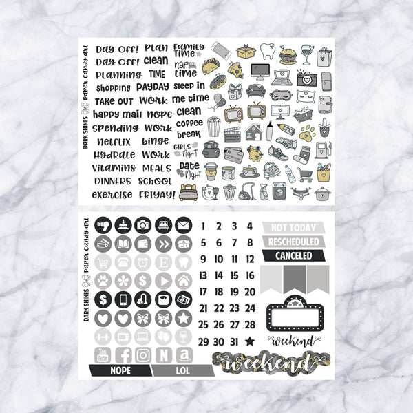 EC DELUXE Kit Dark Shines // Weekly Planner Stickers Kit // Erin Condren