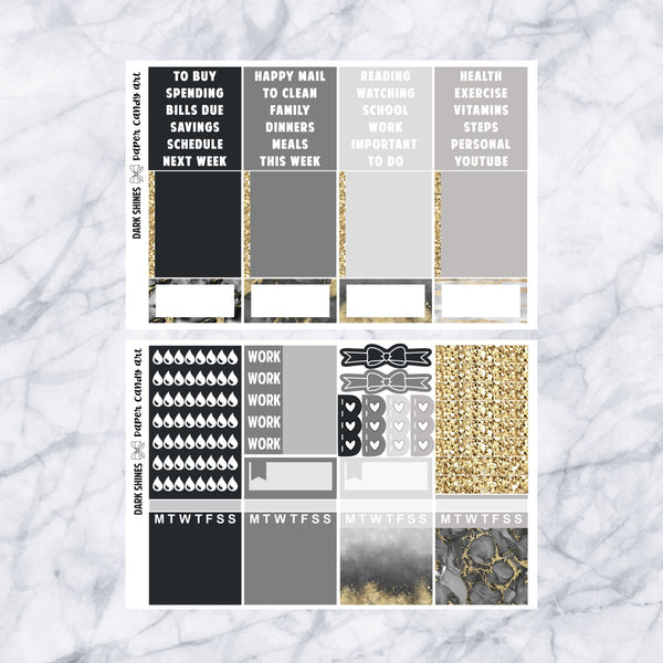 EC DELUXE Kit Dark Shines // Weekly Planner Stickers Kit // Erin Condren