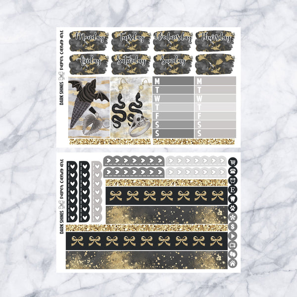 HP DELUXE Kit Dark Shines // Weekly Planner Stickers Kit // Happy Planner Classic
