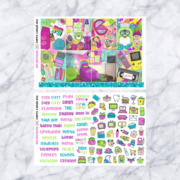 EC MINI Kit 90s Nostalgia // Weekly Planner Stickers Kit // Erin Condren