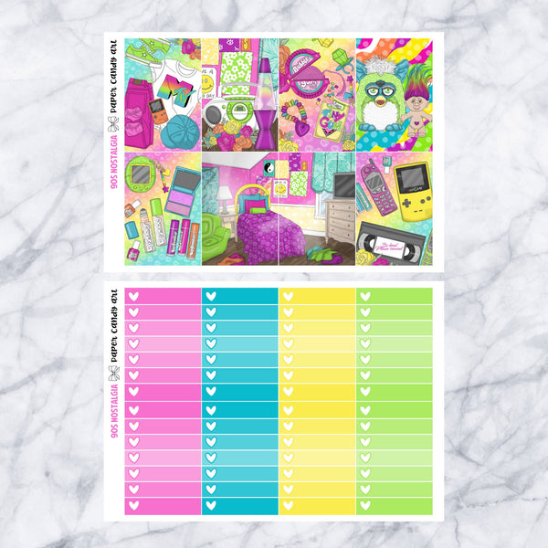 HP DELUXE Kit 90s Nostalgia // Weekly Planner Stickers Kit // Happy Planner Classic