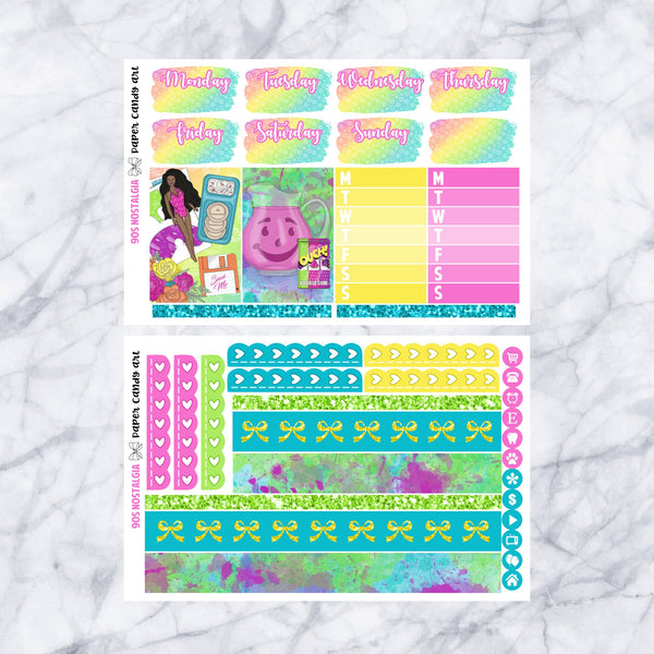 HP MINI Kit 90s Nostalgia // Weekly Planner Stickers Kit // Happy Planner Classic