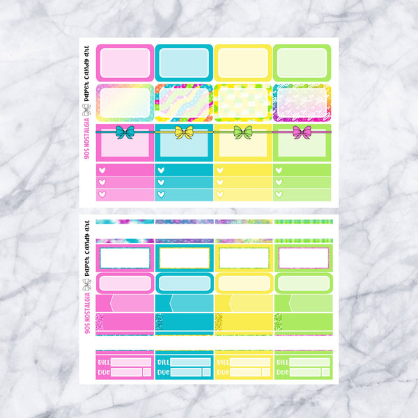 HP DELUXE Kit 90s Nostalgia // Weekly Planner Stickers Kit // Happy Planner Classic