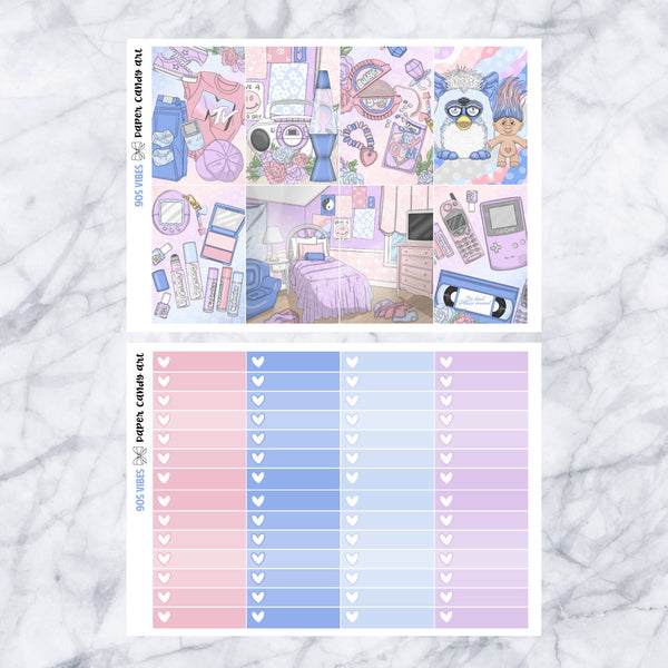 HP DELUXE Kit 90s Vibes // Weekly Planner Stickers Kit // Happy Planner Classic