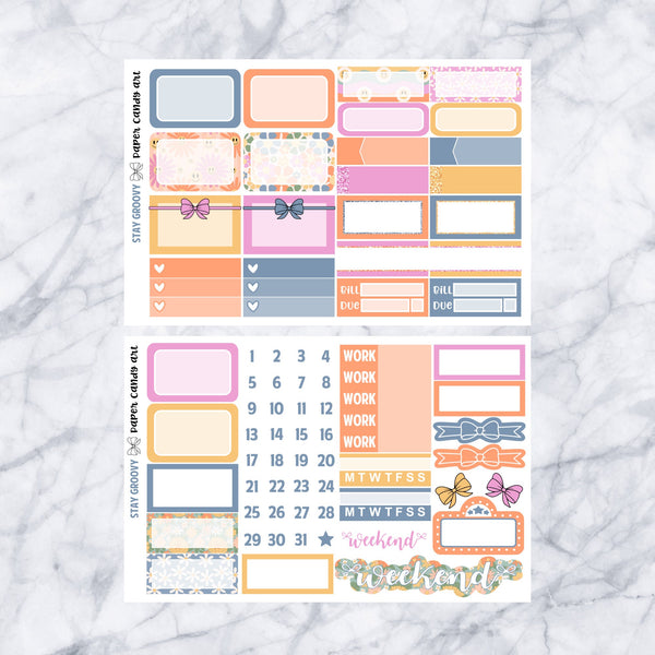EC MINI Kit Stay Groovy // Weekly Planner Stickers Kit // Erin Condren