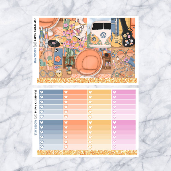 EC DELUXE Kit Stay Groovy // Weekly Planner Stickers Kit // Erin Condren