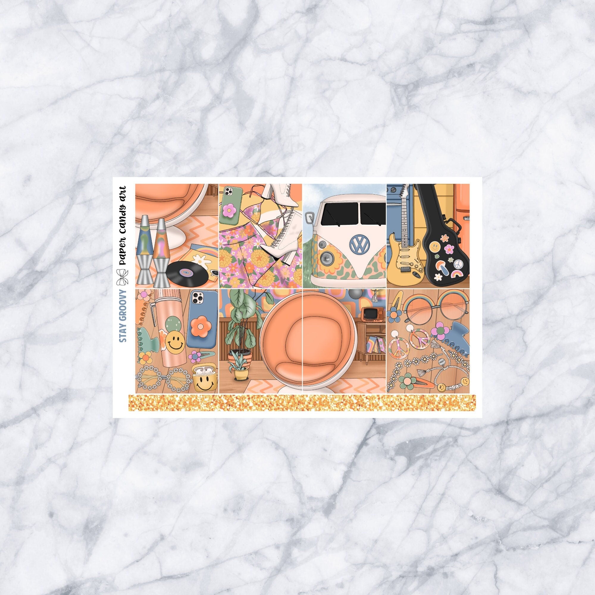 EC MINI Kit Stay Groovy // Weekly Planner Stickers Kit // Erin Condren