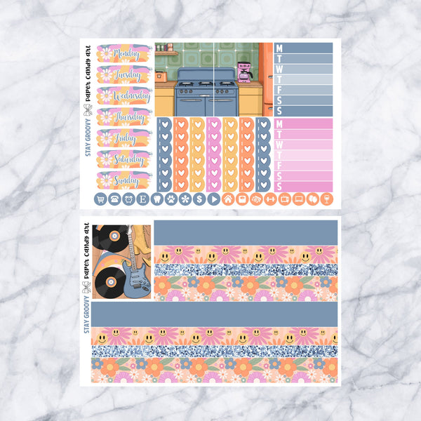 EC MINI Kit Stay Groovy // Weekly Planner Stickers Kit // Erin Condren