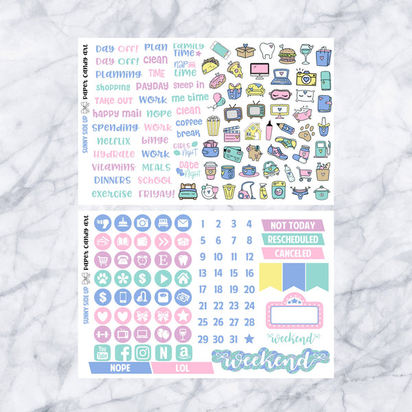 EC DELUXE Kit Sunny Side Up // Weekly Planner Stickers Kit // Erin Condren