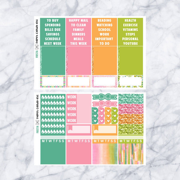 HP DELUXE Kit Fiesta // Weekly Planner Stickers Kit // Happy Planner Classic