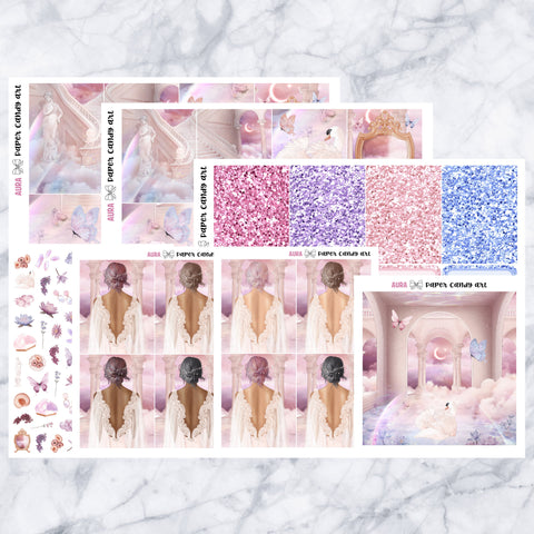 ADD-ONS Aura // Planner Stickers // double box, glitter headers, full boxes, deco, fashion girls