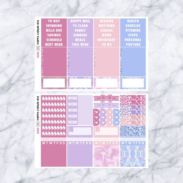 HP DELUXE Kit Aura // Weekly Planner Stickers Kit // Happy Planner Classic