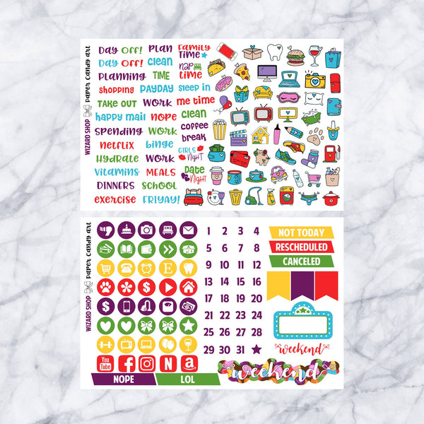 HP DELUXE Kit Wizard Shop // Weekly Planner Stickers Kit // Happy Planner Classic