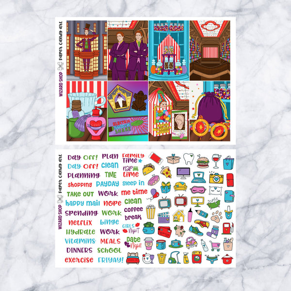 HP MINI Kit Wizard Shop // Weekly Planner Stickers Kit // Happy Planner Classic