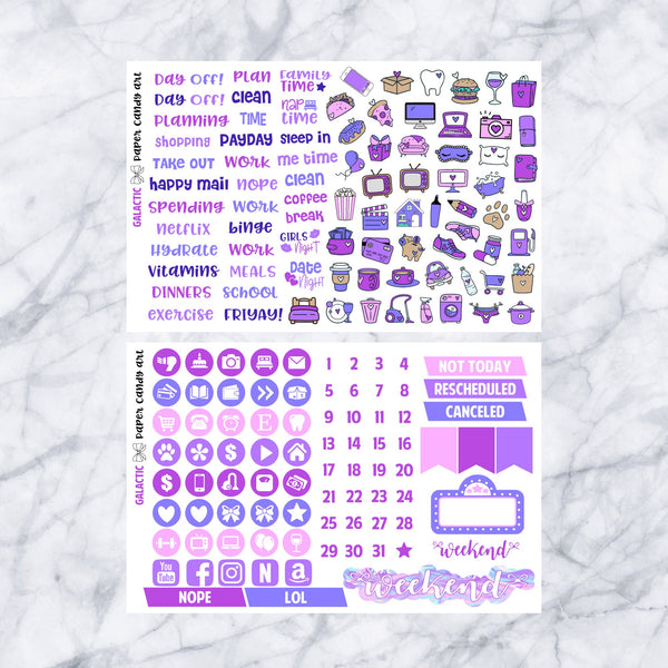 HP DELUXE Kit Galactic // Weekly Planner Stickers Kit // Happy Planner Classic