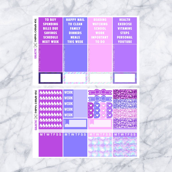 HP DELUXE Kit Galactic // Weekly Planner Stickers Kit // Happy Planner Classic