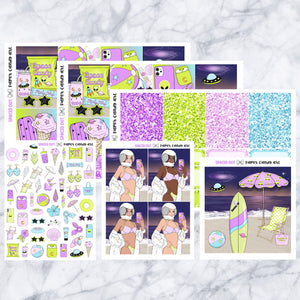 ADD-ONS Spaced Out // Planner Stickers // double box, glitter headers, full boxes, deco, fashion girls
