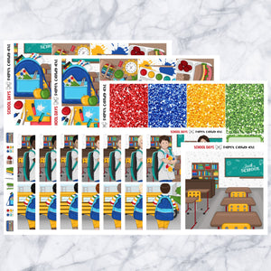 ADD-ONS School Days // Planner Stickers // double box, glitter headers, full boxes, deco, fashion girls