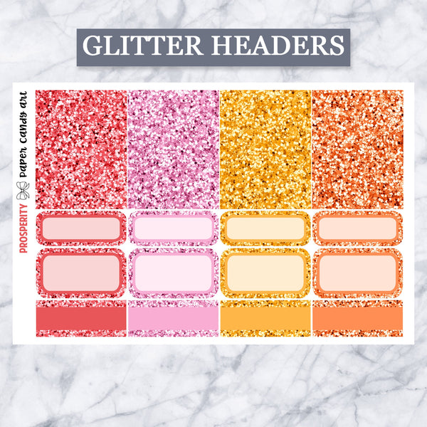 ADD-ONS Prosperity // Planner Stickers // double box, glitter headers, full boxes, deco, fashion girls