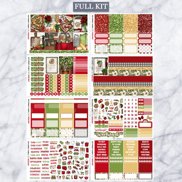 EC Kit Love Pizza // Weekly Planner Stickers Kit // Erin Condren