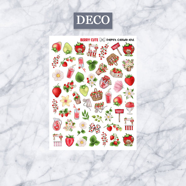 ADD-ONS Berry Cute // Planner Stickers // double box, glitter headers, full boxes, deco, fashion girls