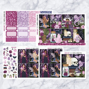 ADD-ONS Dark Fairy // Planner Stickers // double box, glitter headers, full boxes, deco, fashion girls