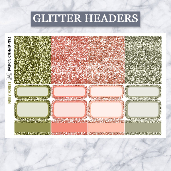 ADD-ONS Fairy Forest // Planner Stickers // double box, glitter headers, full boxes, deco, fashion girls