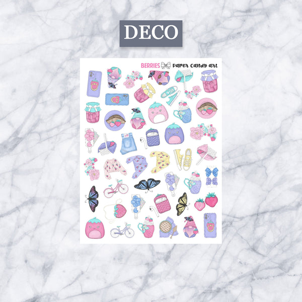 ADD-ONS Berries // Planner Stickers // double box, glitter headers, full boxes, deco, fashion girls