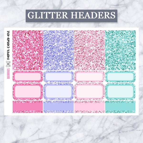 ADD-ONS Berries // Planner Stickers // double box, glitter headers, full boxes, deco, fashion girls