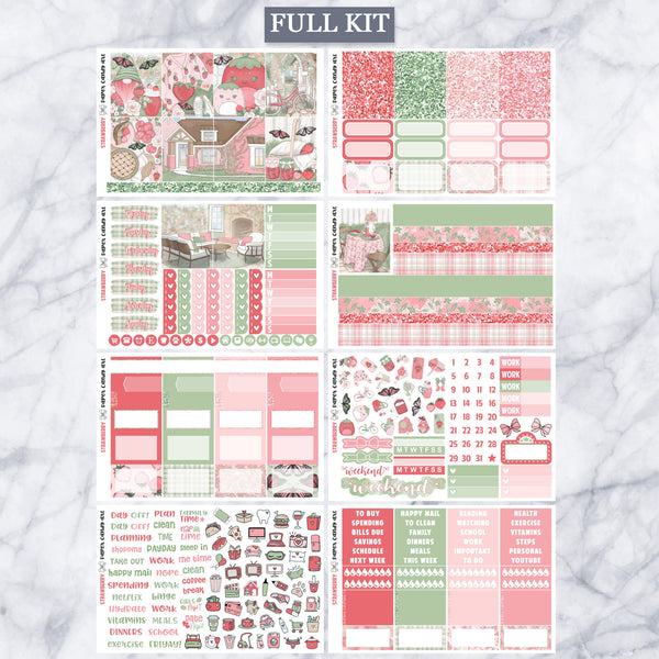 EC Kit Strawberry // Weekly Planner Stickers Kit // Erin Condren