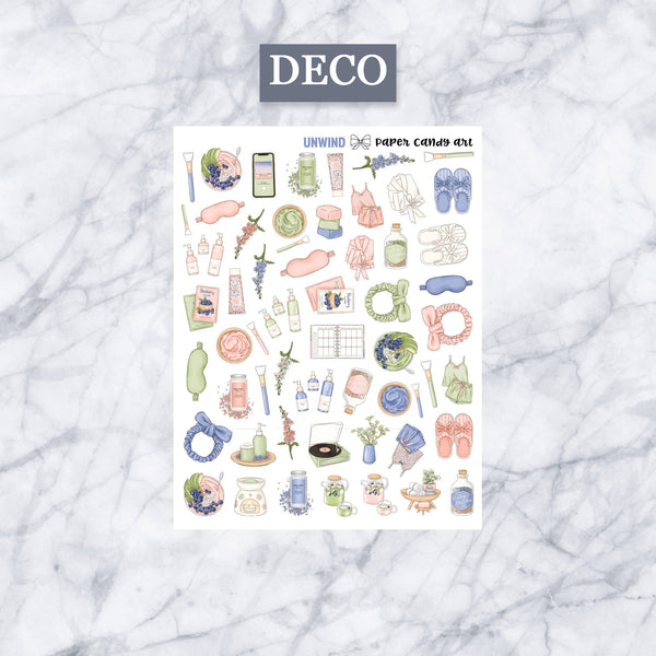 ADD-ONS Unwind // Planner Stickers // double box, glitter headers, full boxes, deco, fashion girls