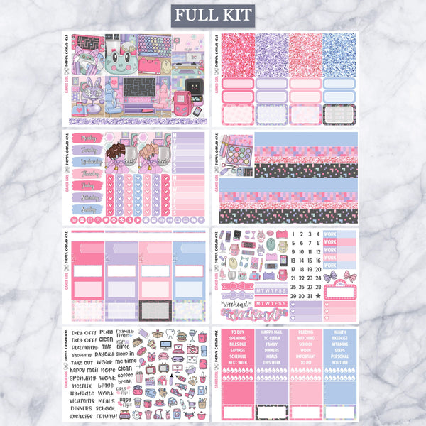 EC Kit Gamer Girl // Weekly Planner Stickers Kit // Erin Condren