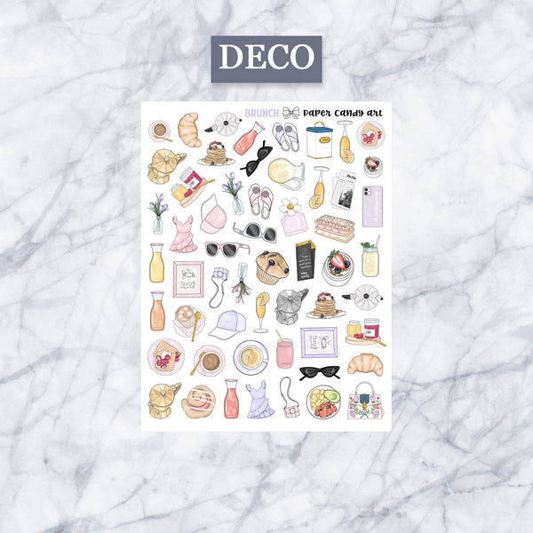 ADD-ONS Brunch // Planner Stickers // double box, glitter headers, full boxes, deco, fashion girls