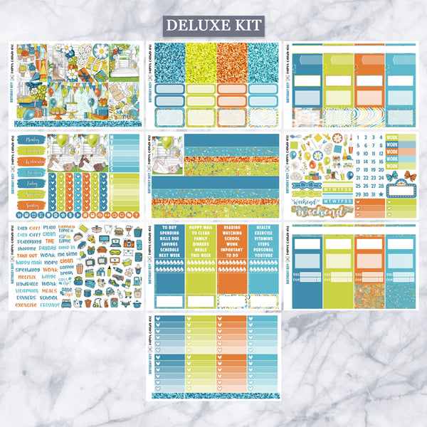 EC Kit Birthday Boy // Weekly Planner Stickers Kit // Erin Condren