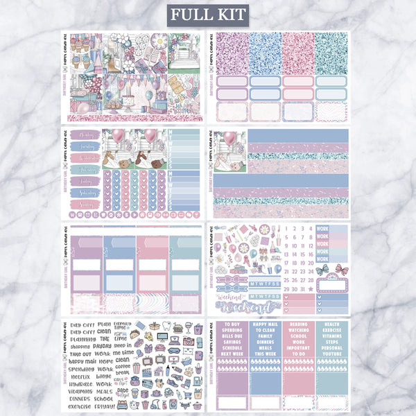 EC Kit Birthday Girl // Weekly Planner Stickers Kit // Erin Condren