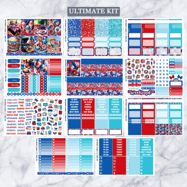 EC Kit July BBQ // Weekly Planner Stickers Kit // Erin Condren