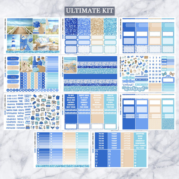 EC Kit Seaside // Weekly Planner Stickers Kit // Erin Condren