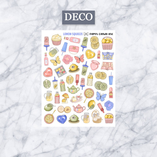 ADD-ONS Lemon Squeeze // Planner Stickers // double box, glitter headers, full boxes, deco, fashion girls