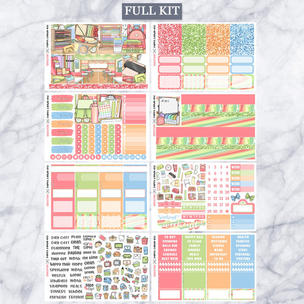 EC Kit Education // Weekly Planner Stickers Kit // Erin Condren