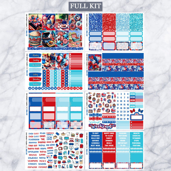 EC Kit July BBQ // Weekly Planner Stickers Kit // Erin Condren