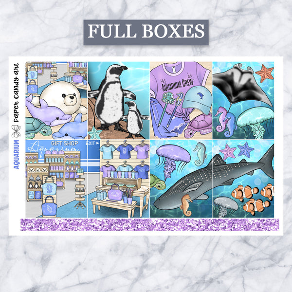 ADD-ONS Aquarium // Planner Stickers // double box, glitter headers, full boxes, deco, fashion girls