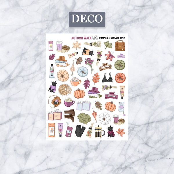 ADD-ONS Autumn Walk // Planner Stickers // double box, glitter headers, full boxes, deco, fashion girls
