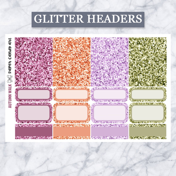 ADD-ONS Autumn Walk // Planner Stickers // double box, glitter headers, full boxes, deco, fashion girls