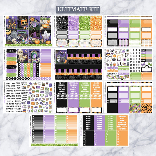 EC Kit Spooky Cute // Weekly Planner Stickers Kit // Erin Condren