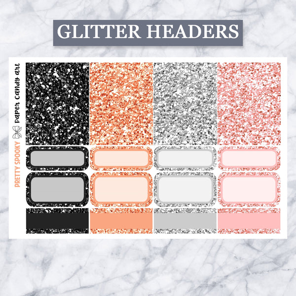 ADD-ONS Pretty Spooky // Planner Stickers // double box, glitter headers, full boxes, deco, fashion girls