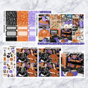 ADD-ONS Spooktacular // Planner Stickers // double box, glitter headers, full boxes, deco, fashion girls
