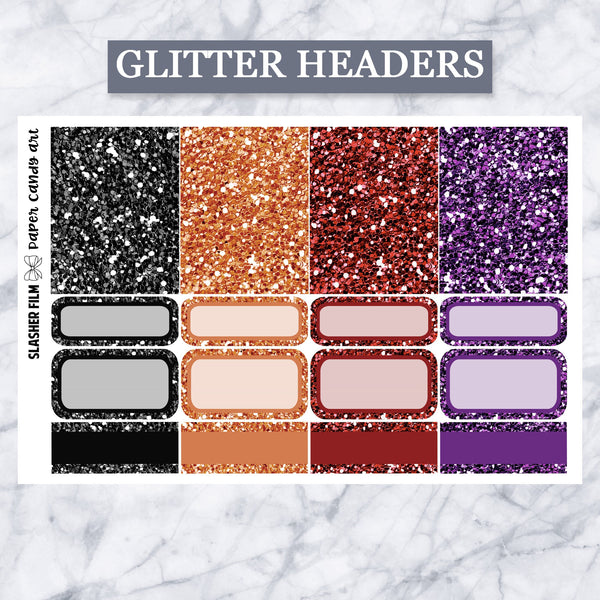 ADD-ONS Slasher Film // Planner Stickers // double box, glitter headers, full boxes, deco, fashion girls