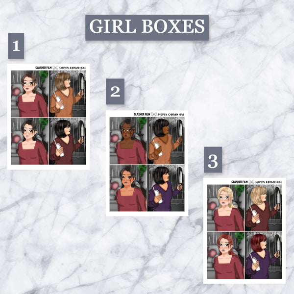ADD-ONS Slasher Film // Planner Stickers // double box, glitter headers, full boxes, deco, fashion girls