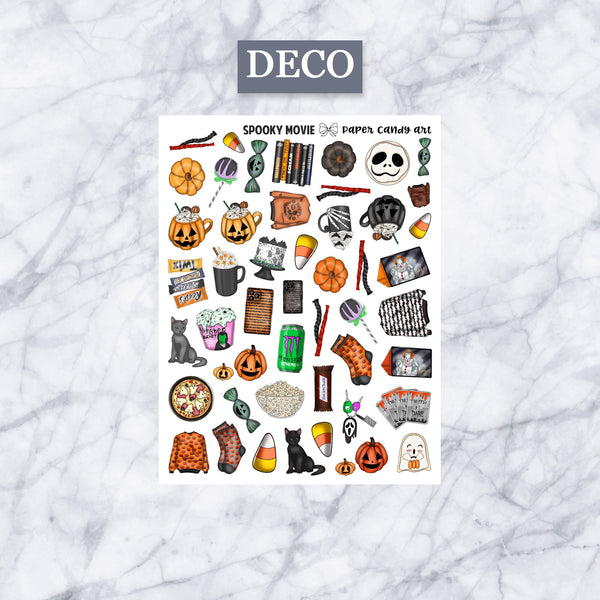 ADD-ONS Spooky Movie // Planner Stickers // double box, glitter headers, full boxes, deco, fashion girls